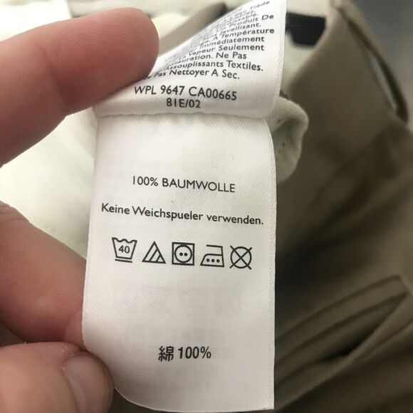 Eddie Bauer Wrinkle Resistant Classic Fit Pants Mens 34 Khaki Tan Cotton Pleated - Picture 9 of 9